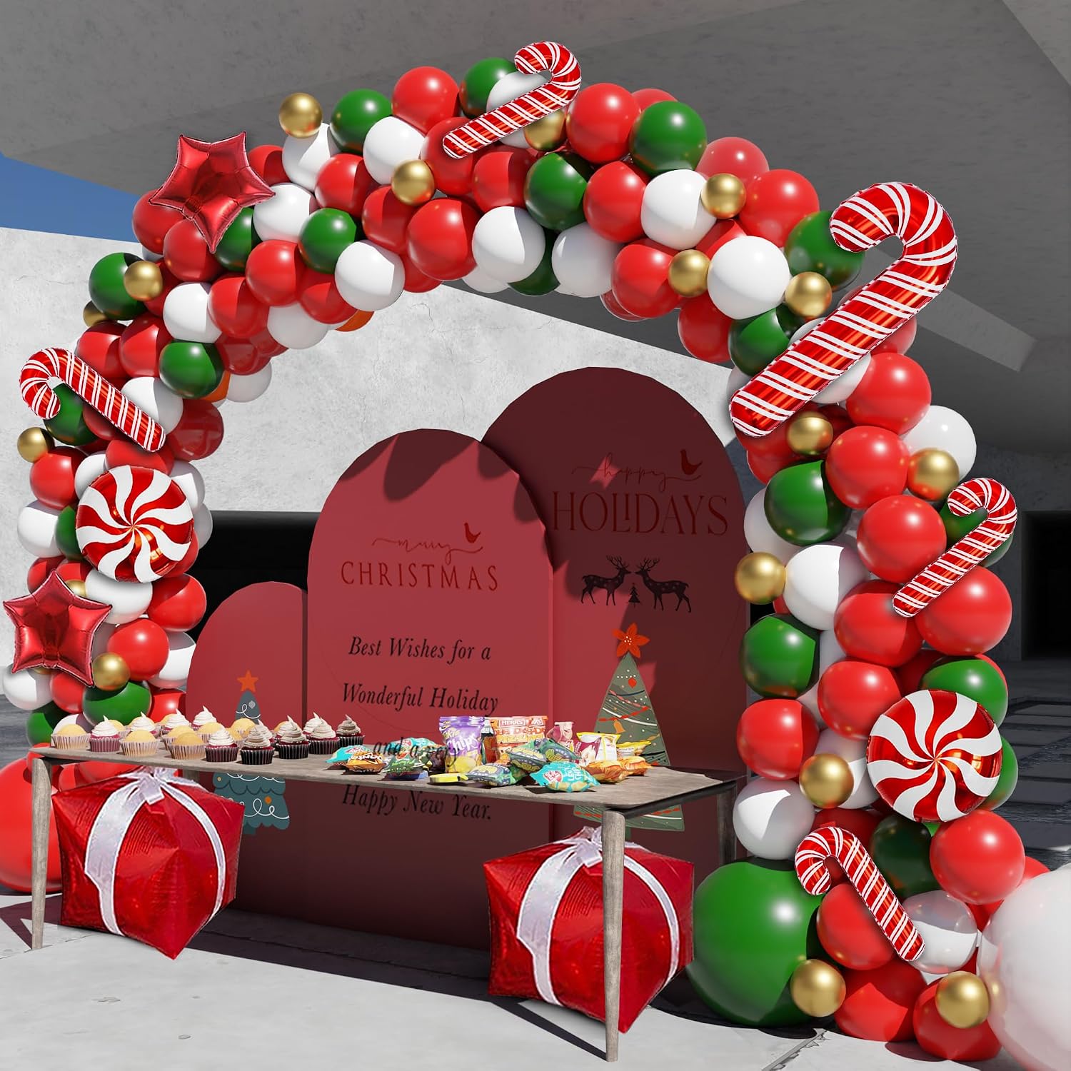 Balloon Arch Kit - Kerstballonboogset, 162-delige kerstballon guirlande