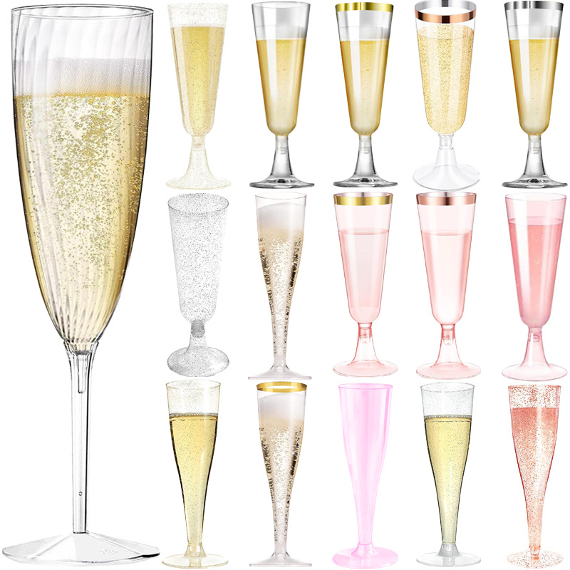 Plastic Cup 50Pcs - 50 stuks wegwerp plastic champagneglazen cocktail
