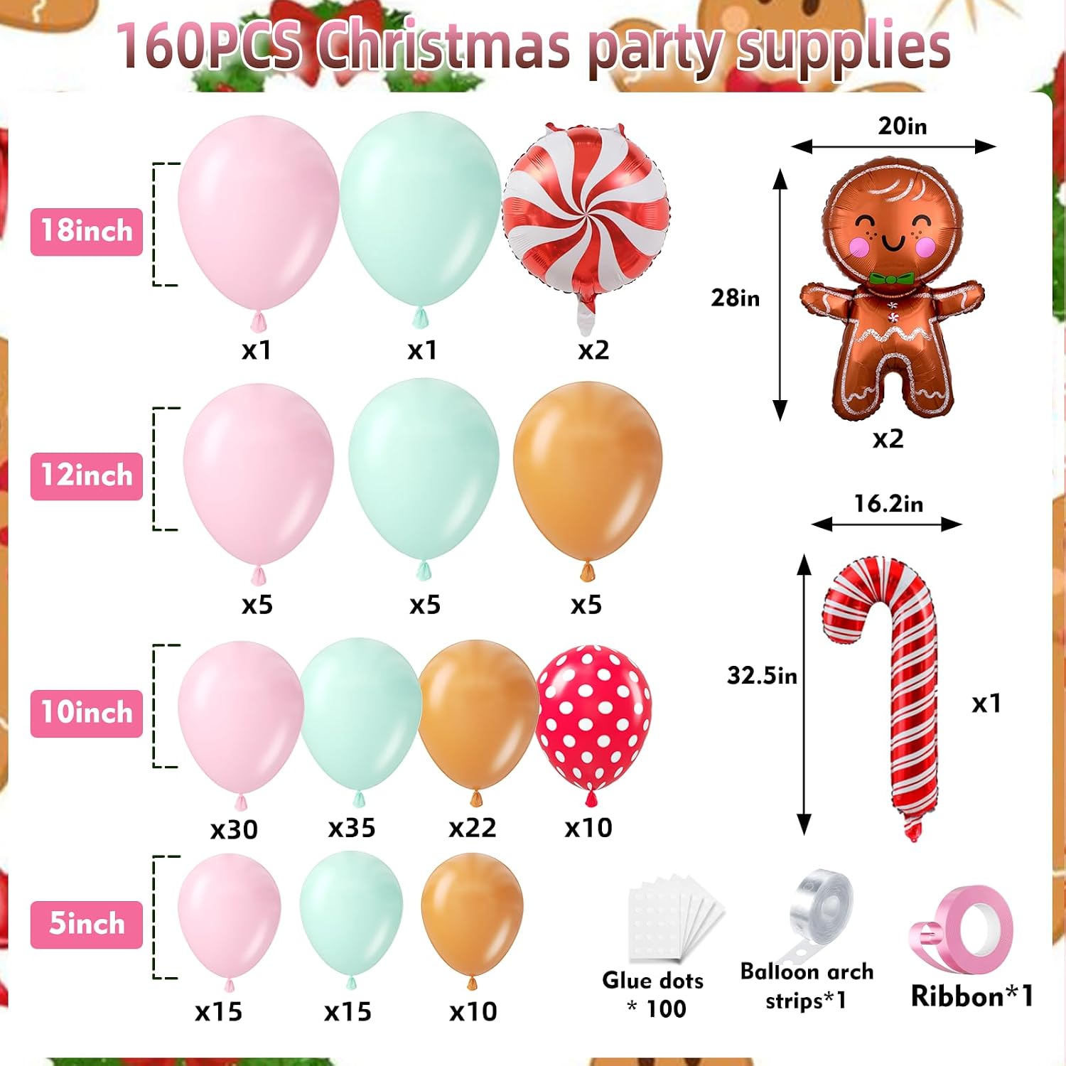 160 stuks Kerstballonboogset m - Balloon Arch Kit recensie en prijs