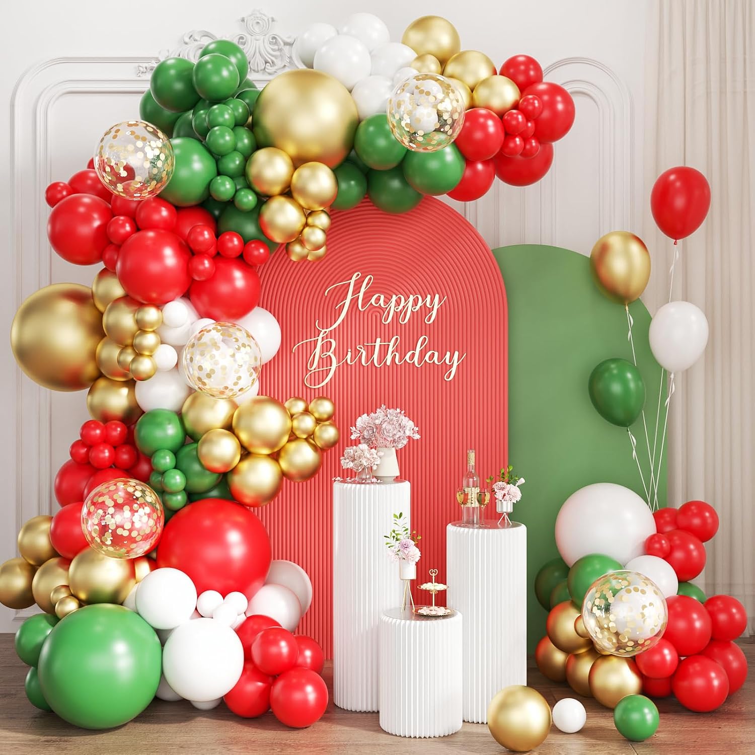 Rood Wit Groen en Goud Ballonn - Balloon Arch Kit recensie en prijs