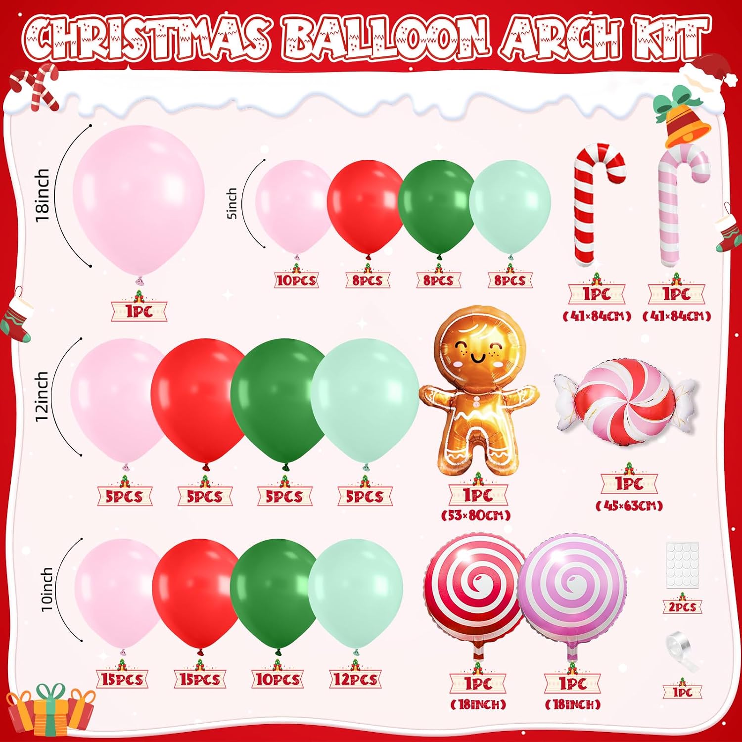 Kerstballonnenboogset, 115 stu - Balloon Arch Kit recensie en prijs