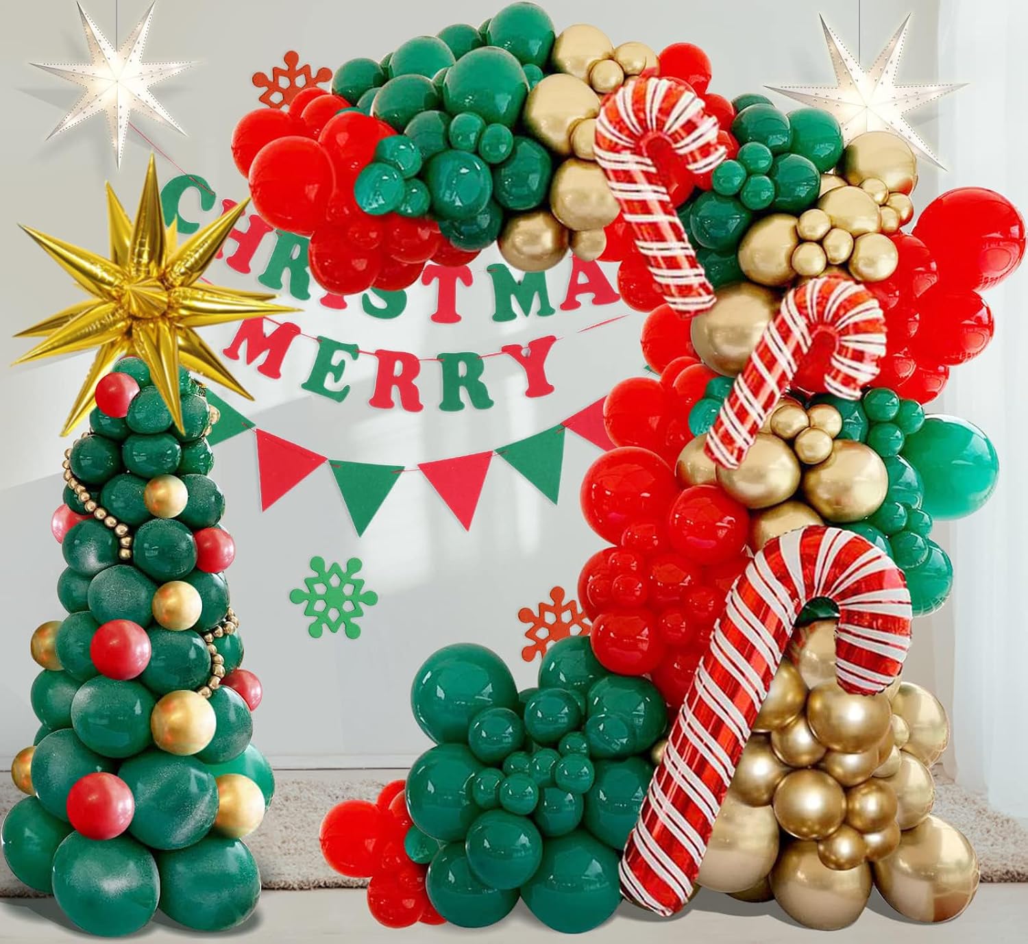 Kerstballonboogset met rode, g - Balloon Arch Kit recensie en prijs